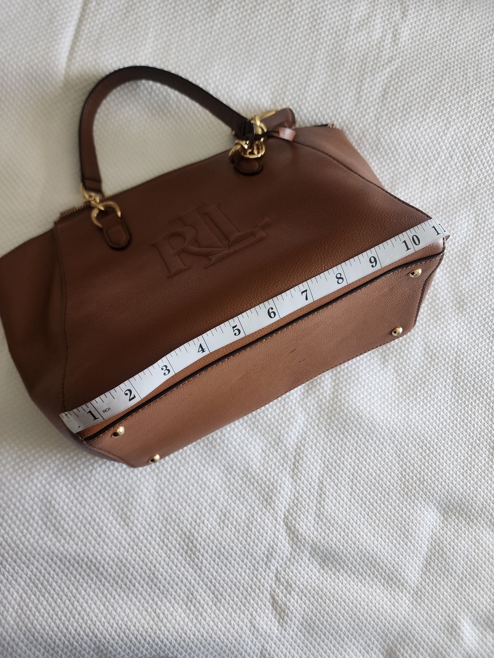 Ralph Lauren Brown Leather Bag with Gold Hardware - Picture 4 of 16